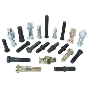 Wheel studs are threaded metal fasteners that are permanently mounted to a vehicle’s wheel hub, designed to secure the wheel to the hub
